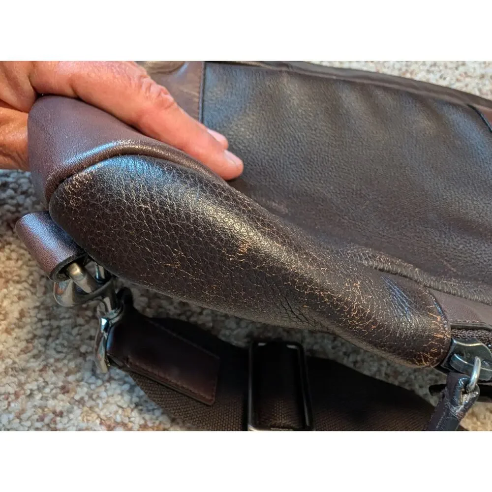 COACH Camden Sling Backpack Crossbody Chest Bag Brown Pebbled Leather Unisex